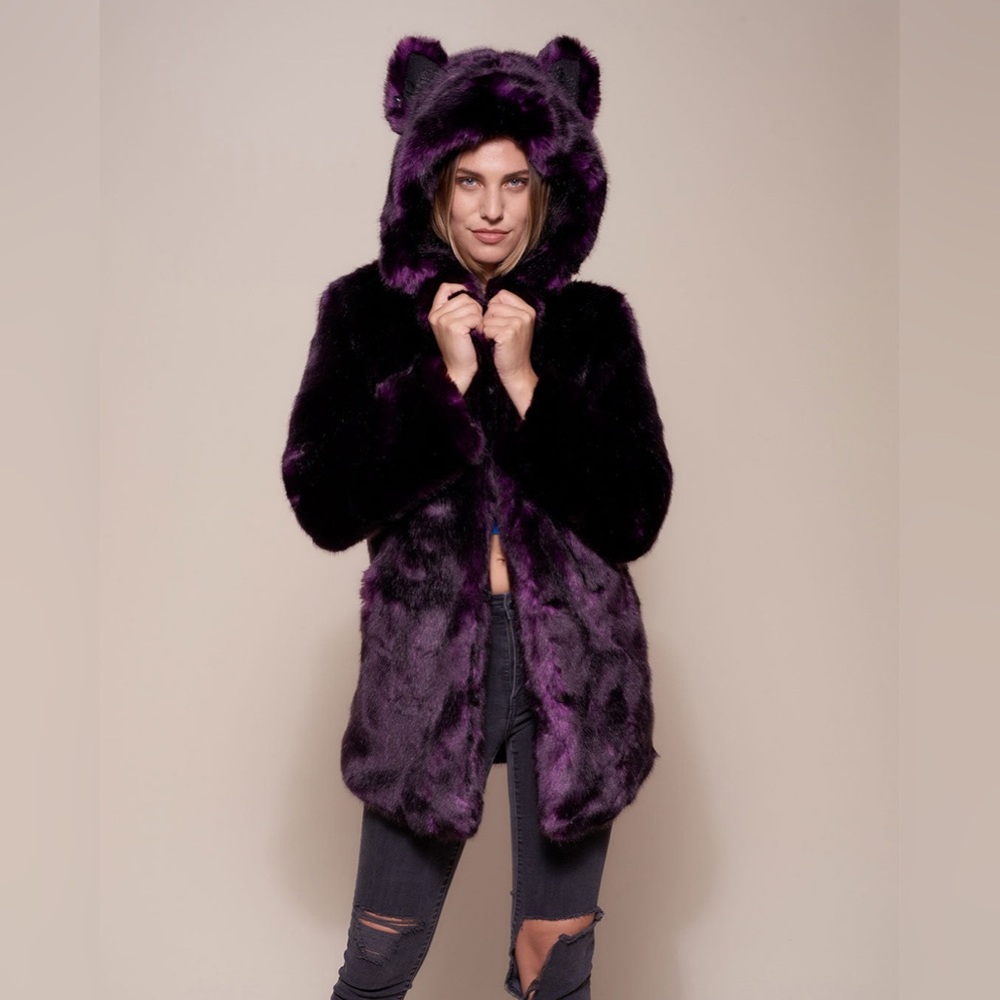 SpiritHoods - MIDNIGHT WOLF LUXE CLASSIC FAUX FUR COAT | WOMEN'S Size XS